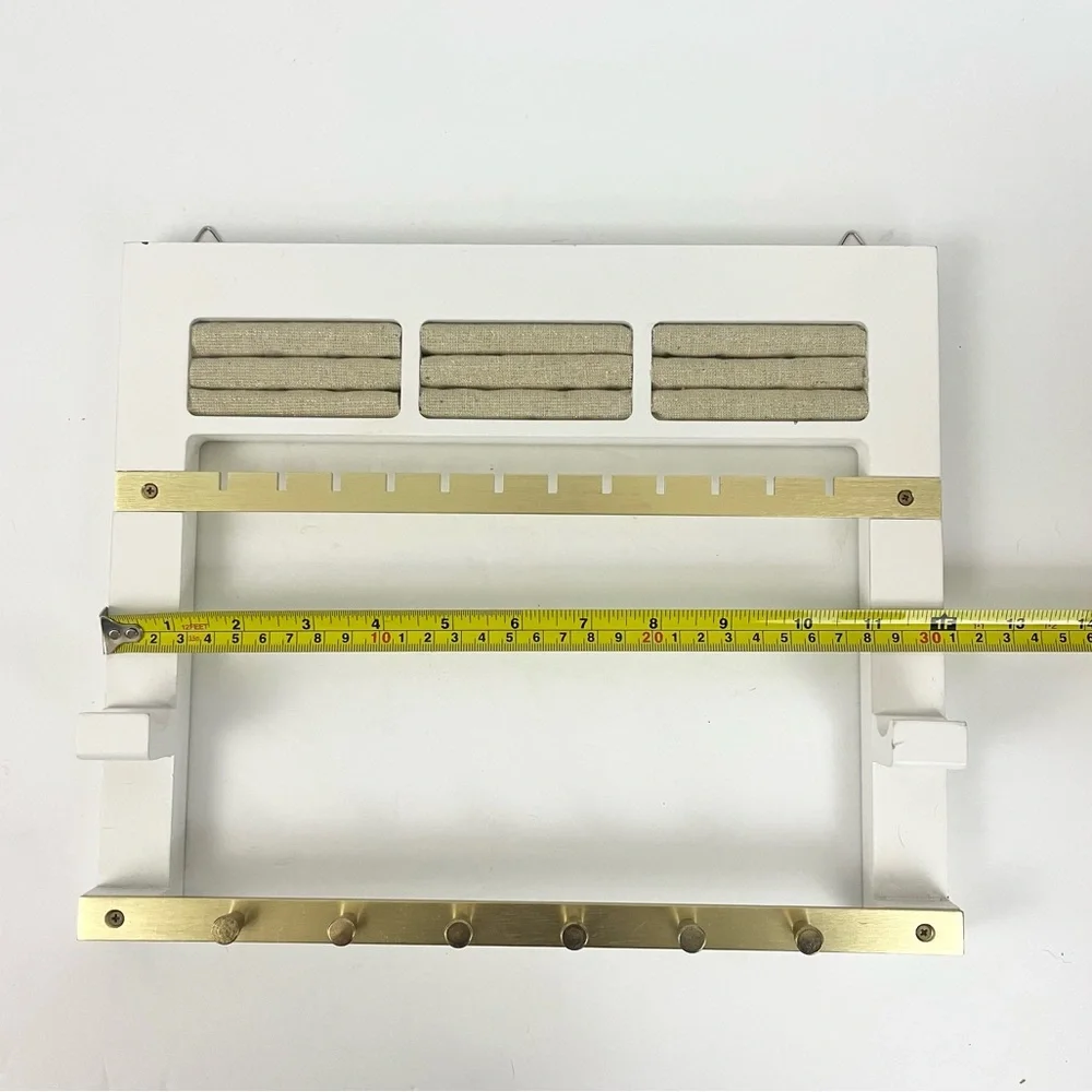 Jewelry Accessory Frame by Hives & Honey White and Gold Wall Mounting Organizer